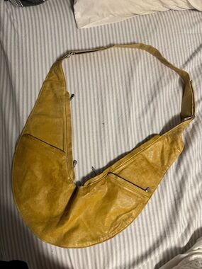 SASH Yellow Leather Sling Bag - Women's Crossbody Shoulder Bag
